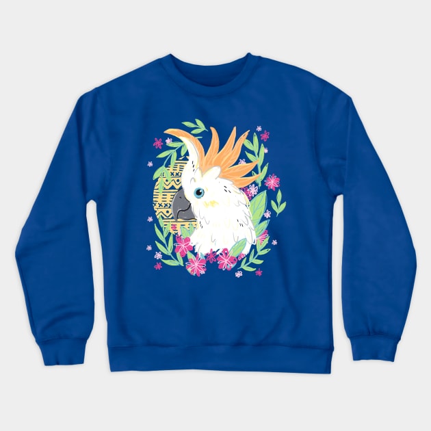 Citron Crested Cockatoo Crewneck Sweatshirt by IllustratedActivist